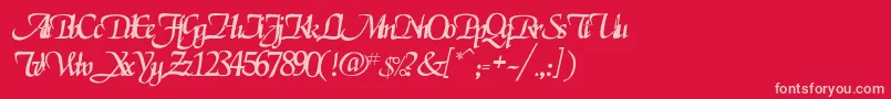 Rselgarrett Font – Pink Fonts on Red Background