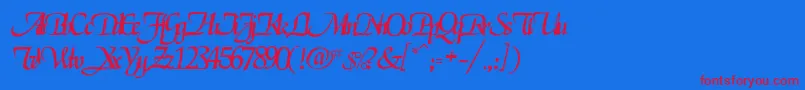 Rselgarrett Font – Red Fonts on Blue Background
