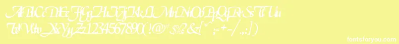 Rselgarrett Font – White Fonts on Yellow Background