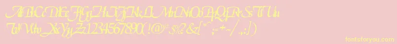 Rselgarrett Font – Yellow Fonts on Pink Background