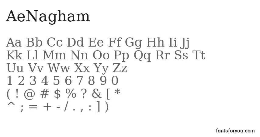 AeNagham-fontti – aakkoset, numerot, erikoismerkit