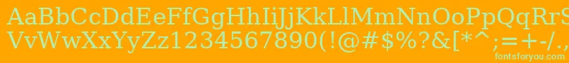 AeNagham Font – Green Fonts on Orange Background