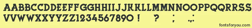 フォントHerneRegular – 黒い文字の黄色い背景