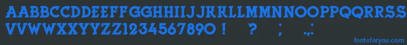 HerneRegular Font – Blue Fonts on Black Background