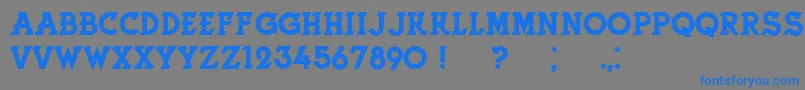 フォントHerneRegular – 灰色の背景に青い文字