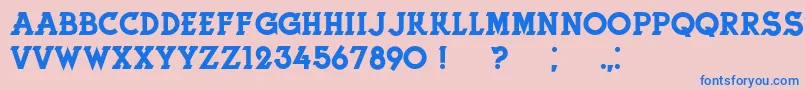 HerneRegular Font – Blue Fonts on Pink Background