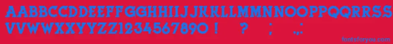 HerneRegular Font – Blue Fonts on Red Background