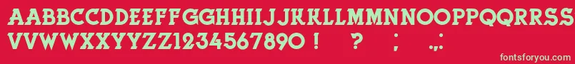 Шрифт HerneRegular – зелёные шрифты на красном фоне