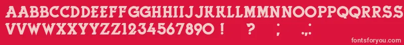 Fonte HerneRegular – fontes rosa em um fundo vermelho