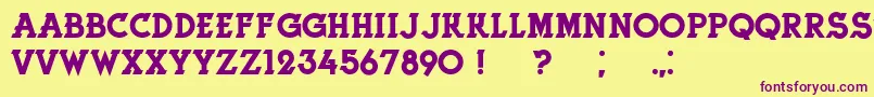 HerneRegular Font – Purple Fonts on Yellow Background