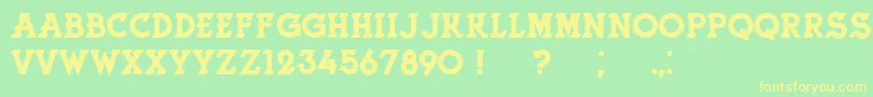 HerneRegular Font – Yellow Fonts on Green Background