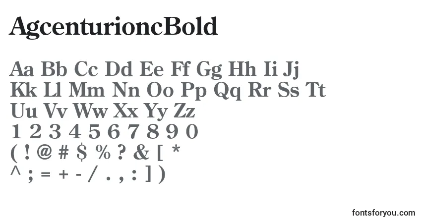 Шрифт AgcenturioncBold – алфавит, цифры, специальные символы
