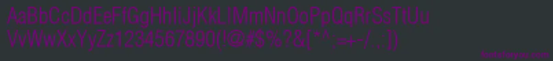 フォントHelveticaLtCondensedLight – 黒い背景に紫のフォント