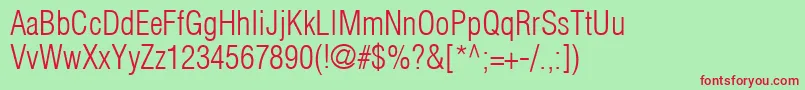 HelveticaLtCondensedLight Font – Red Fonts on Green Background