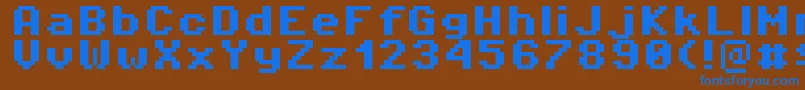 フォントPixeloperator8Bold – 茶色の背景に青い文字