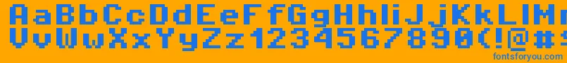 フォントPixeloperator8Bold – オレンジの背景に青い文字