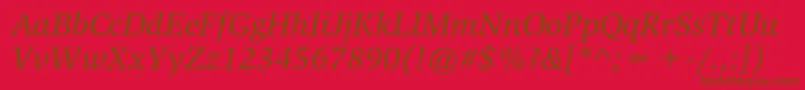 SlimbachstdMediumitalic Font – Brown Fonts on Red Background