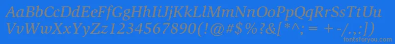 SlimbachstdMediumitalic Font – Gray Fonts on Blue Background