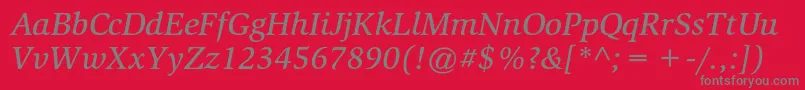 SlimbachstdMediumitalic Font – Gray Fonts on Red Background