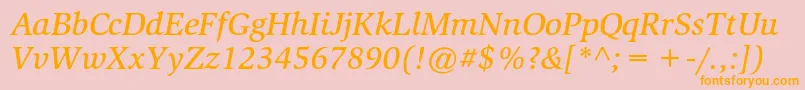 SlimbachstdMediumitalic Font – Orange Fonts on Pink Background