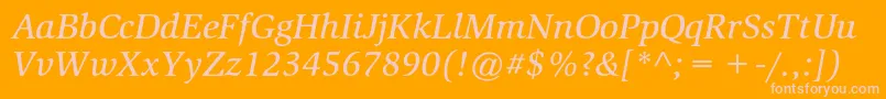 SlimbachstdMediumitalic Font – Pink Fonts on Orange Background