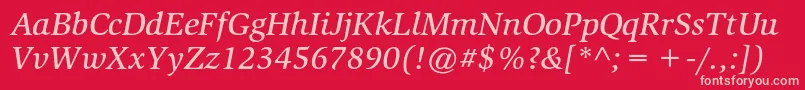 SlimbachstdMediumitalic Font – Pink Fonts on Red Background