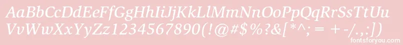 SlimbachstdMediumitalic Font – White Fonts on Pink Background