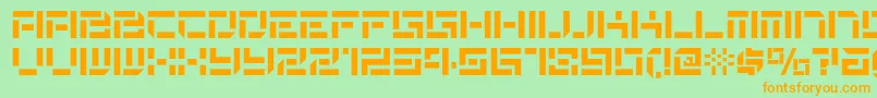 Destencilnf Font – Orange Fonts on Green Background