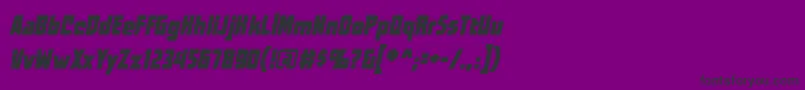 WorldsatwarBbItalic-fontti – mustat fontit violetilla taustalla