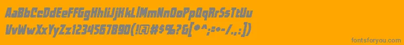 WorldsatwarBbItalic-fontti – harmaat kirjasimet oranssilla taustalla