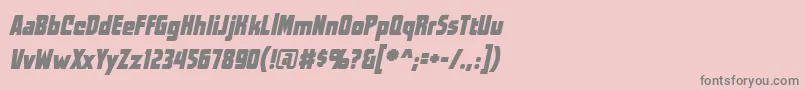 フォントWorldsatwarBbItalic – ピンクの背景に灰色の文字