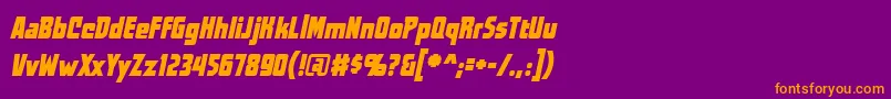 Шрифт WorldsatwarBbItalic – оранжевые шрифты на фиолетовом фоне