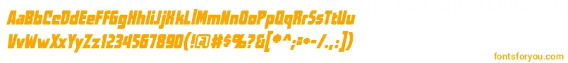 Шрифт WorldsatwarBbItalic – оранжевые шрифты на белом фоне
