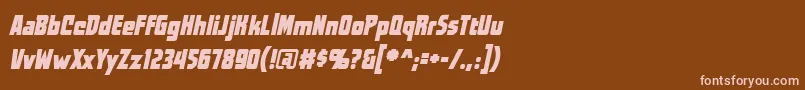 フォントWorldsatwarBbItalic – 茶色の背景にピンクのフォント