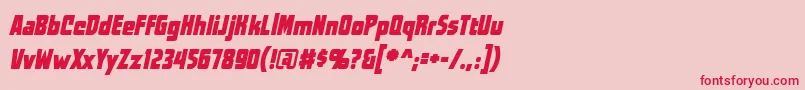 WorldsatwarBbItalic Font – Red Fonts on Pink Background