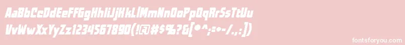 フォントWorldsatwarBbItalic – ピンクの背景に白い文字