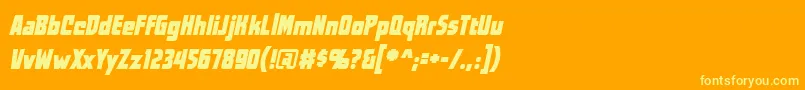 フォントWorldsatwarBbItalic – オレンジの背景に黄色の文字