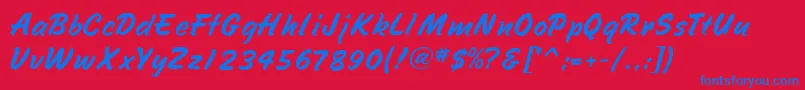 フォントSpeedlineMf – 赤い背景に青い文字