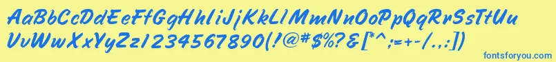 SpeedlineMf Font – Blue Fonts on Yellow Background