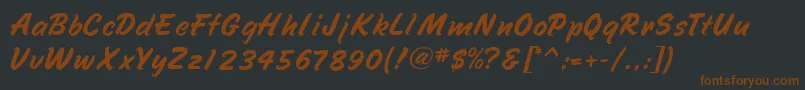 SpeedlineMf-fontti – ruskeat fontit mustalla taustalla