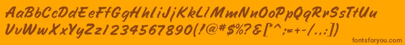 Weitere Informationen zur SpeedlineMf-Schriftart SpeedlineMf-Schriftart – Braune Schriften auf orangefarbenem Hintergrund