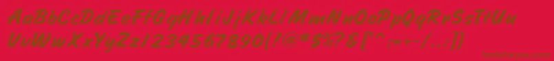 SpeedlineMf-Schriftart – Braune Schriften auf rotem Hintergrund