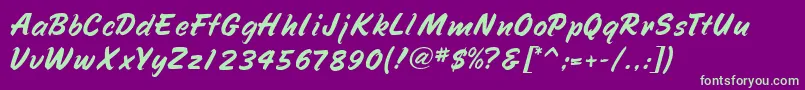 SpeedlineMf Font – Green Fonts on Purple Background