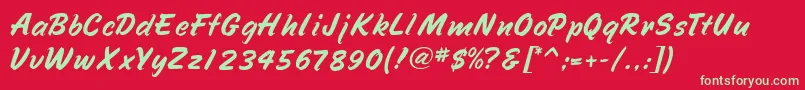 Czcionka SpeedlineMf – zielone czcionki na czerwonym tle