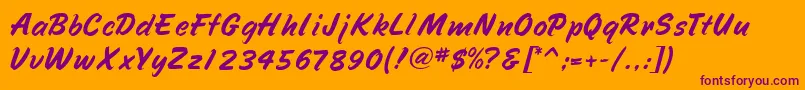 SpeedlineMf Font – Purple Fonts on Orange Background