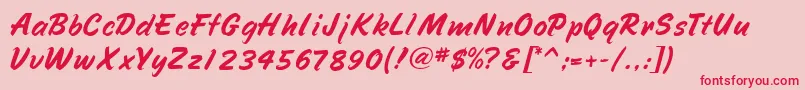 フォントSpeedlineMf – ピンクの背景に赤い文字