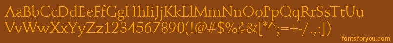 Schindler Font – Orange Fonts on Brown Background