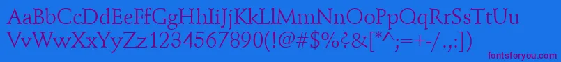 Schindler Font – Purple Fonts on Blue Background