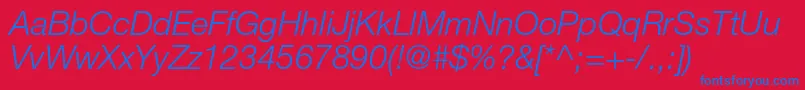 HelveticaneueltstdLtit Font – Blue Fonts on Red Background