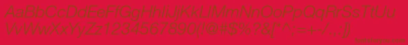 HelveticaneueltstdLtit Font – Brown Fonts on Red Background